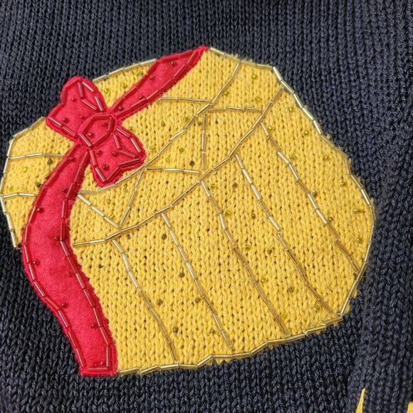 Vintage Victoria Harbour Holiday Presents Embellished Applique Cardigan size Med - Picture 8 of 14